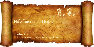 Némethi Huba névjegykártya